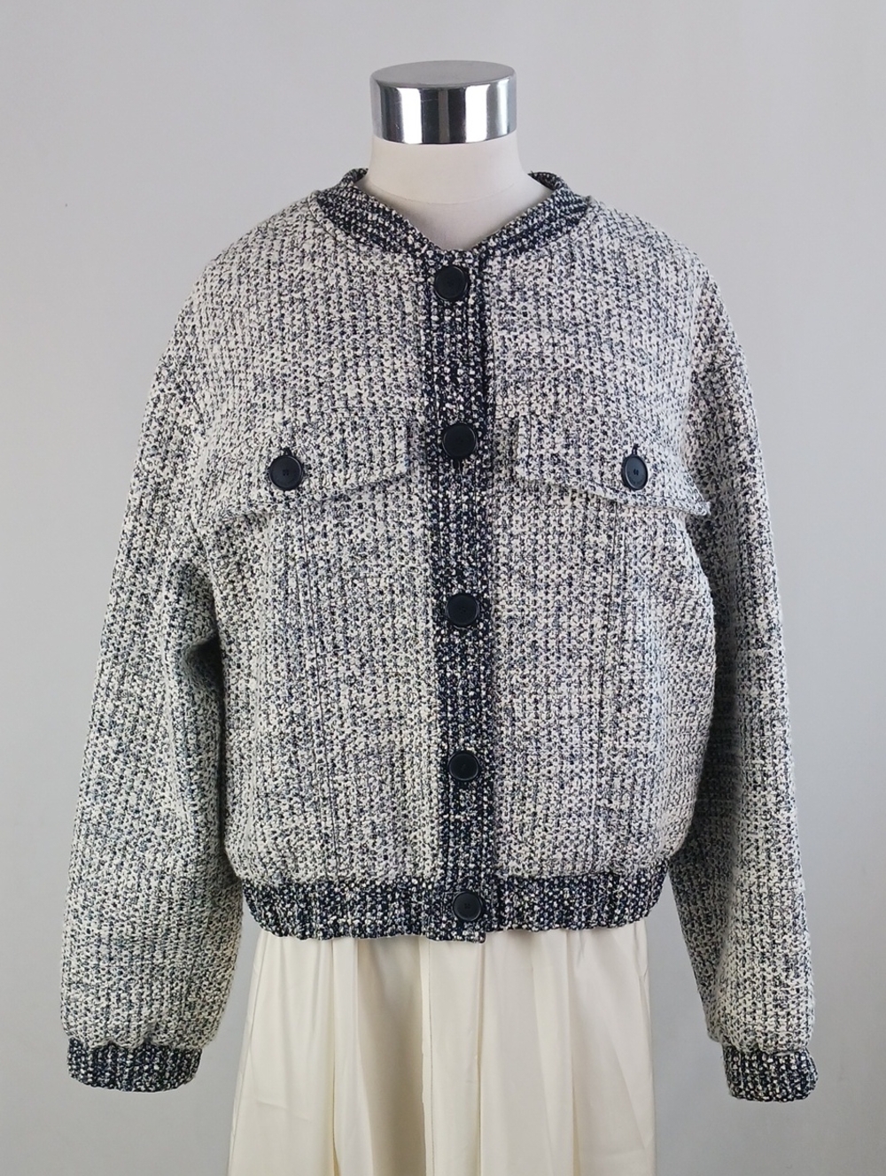 CLAUDIE PIERLOT BLUE PRINT JACKET.